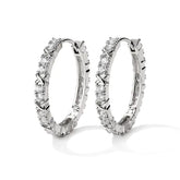 Boucles d'oreilles créoles élégantes en forme de croix en zircon plaqué or